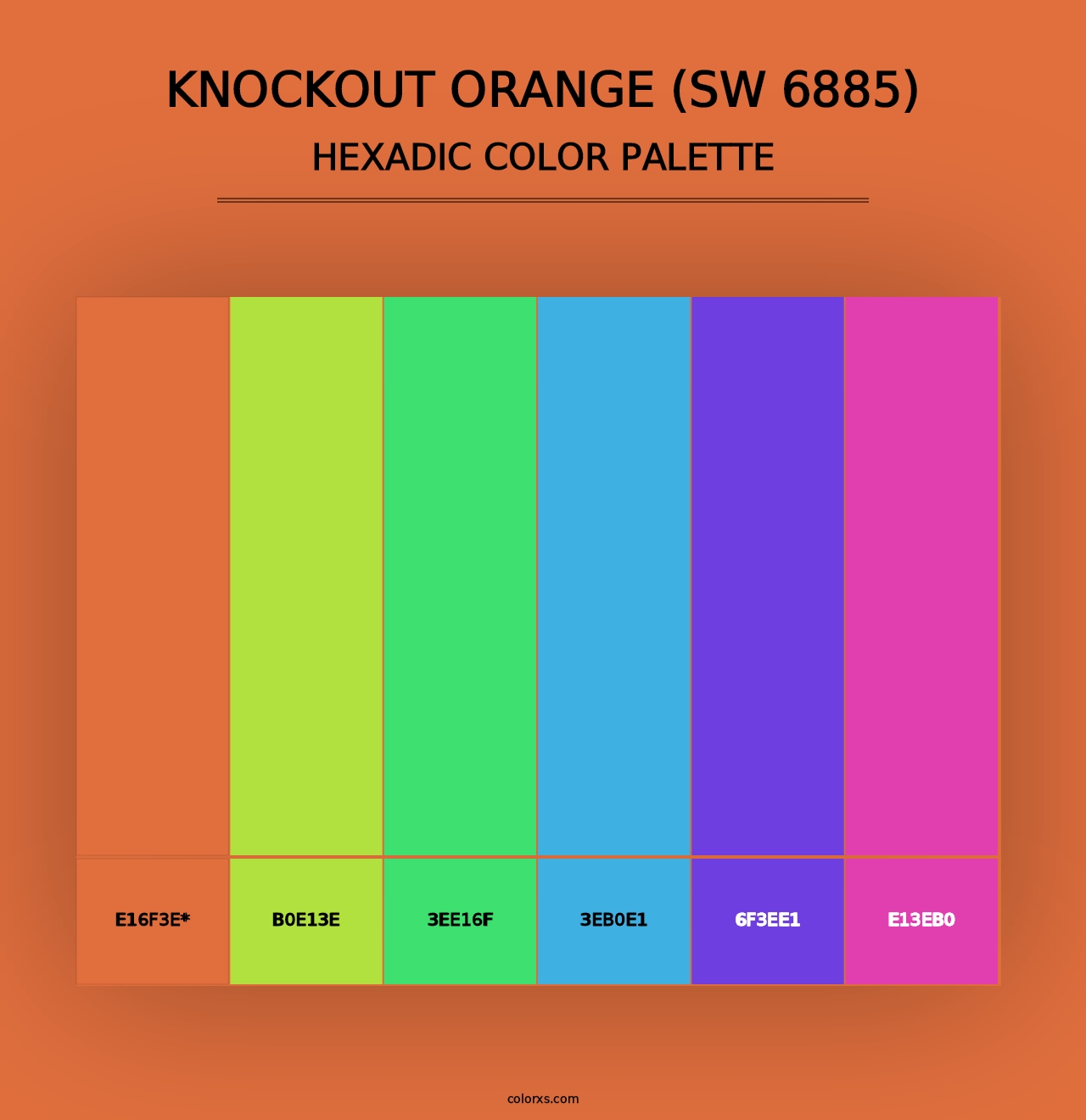 Knockout Orange (SW 6885) - Hexadic Color Palette