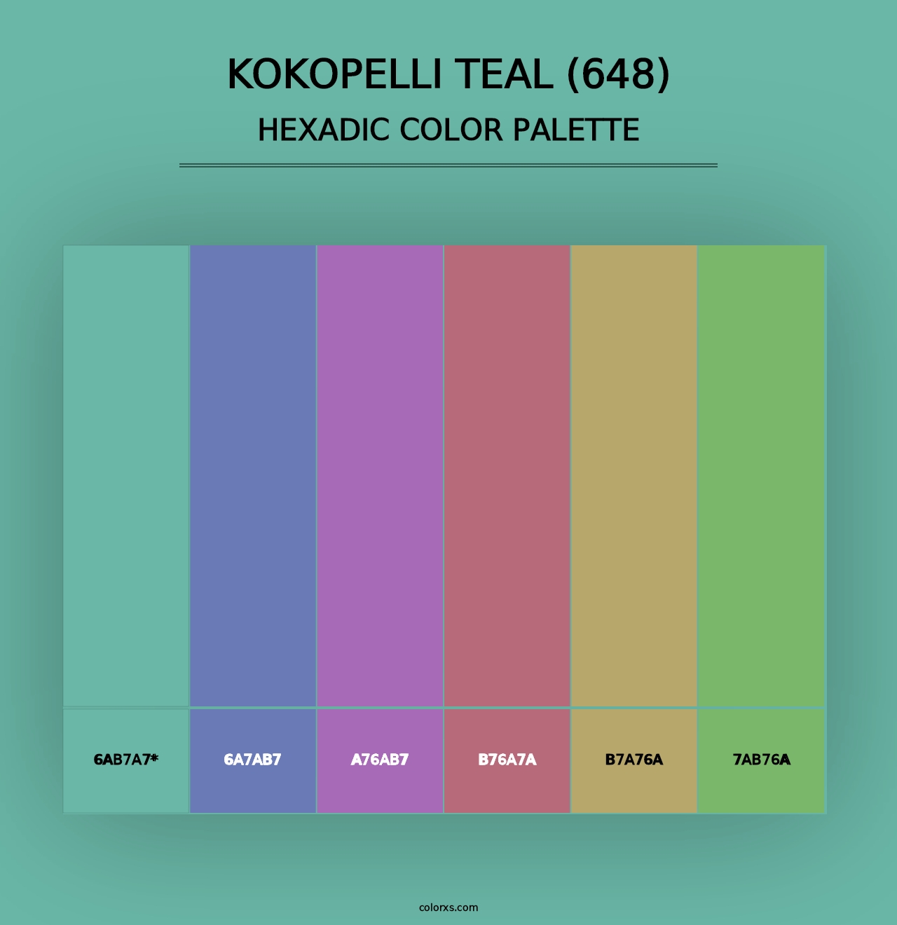 Kokopelli Teal (648) - Hexadic Color Palette