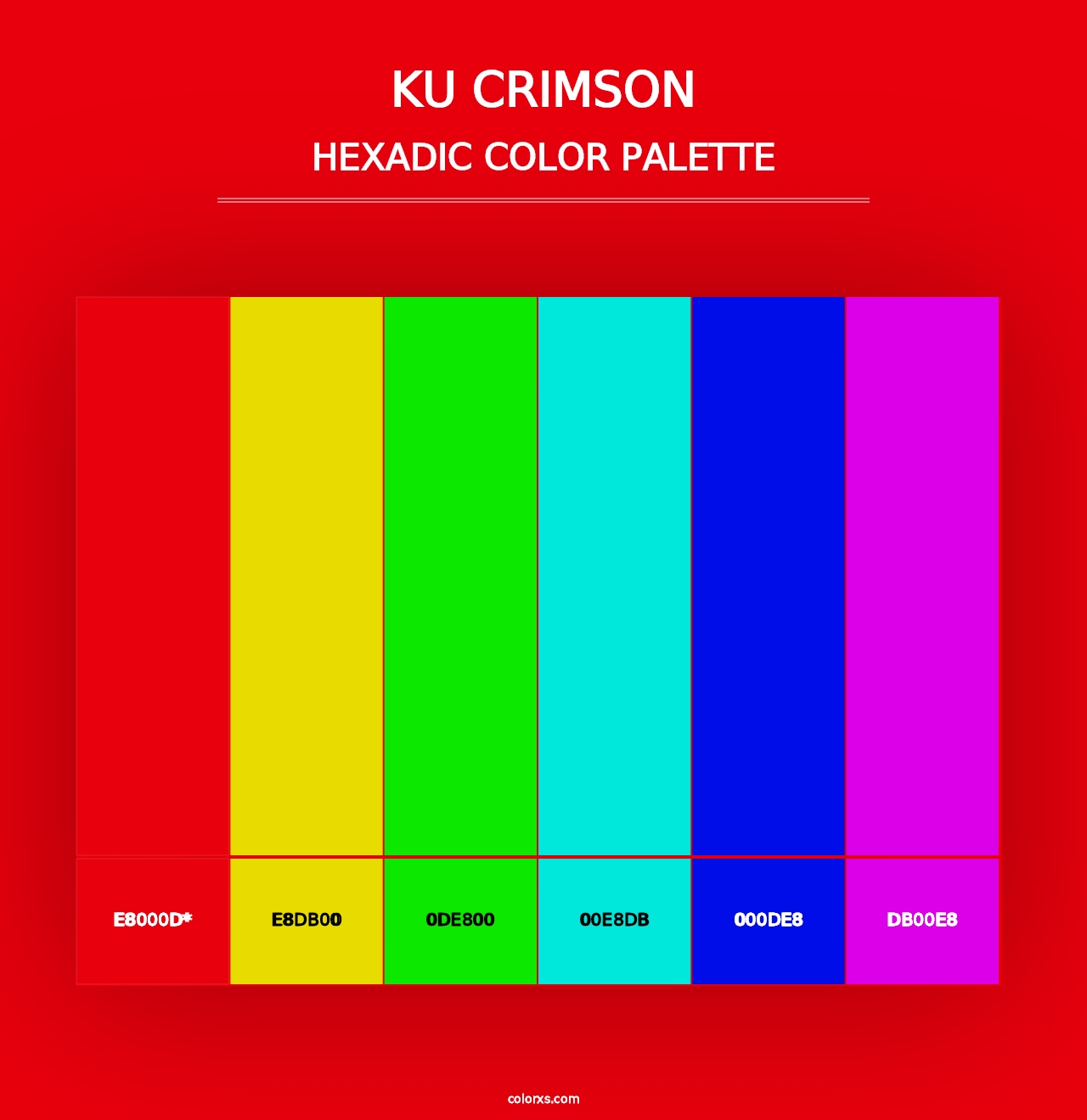 KU Crimson - Hexadic Color Palette