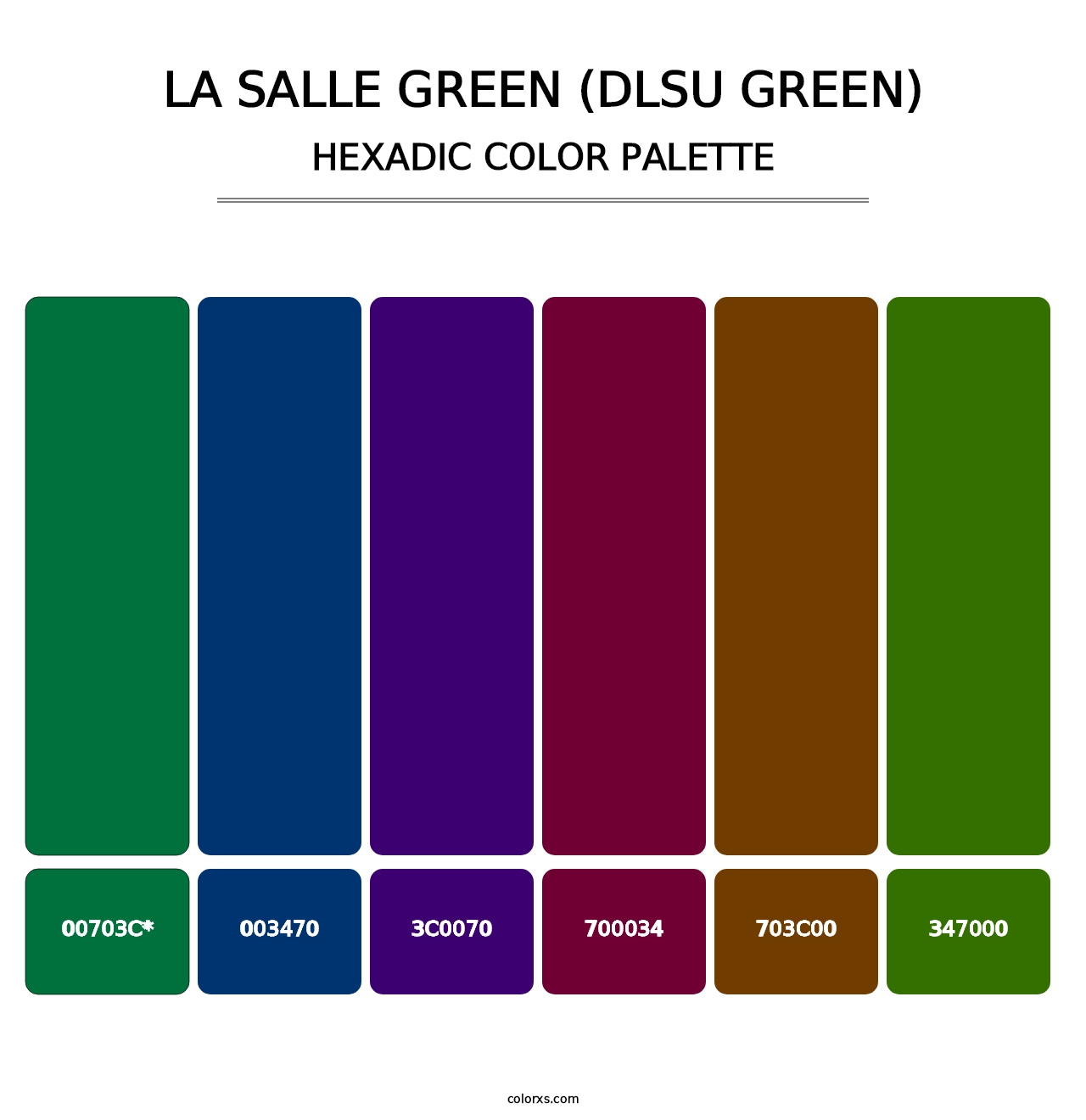 La Salle Green (DLSU Green) - Hexadic Color Palette