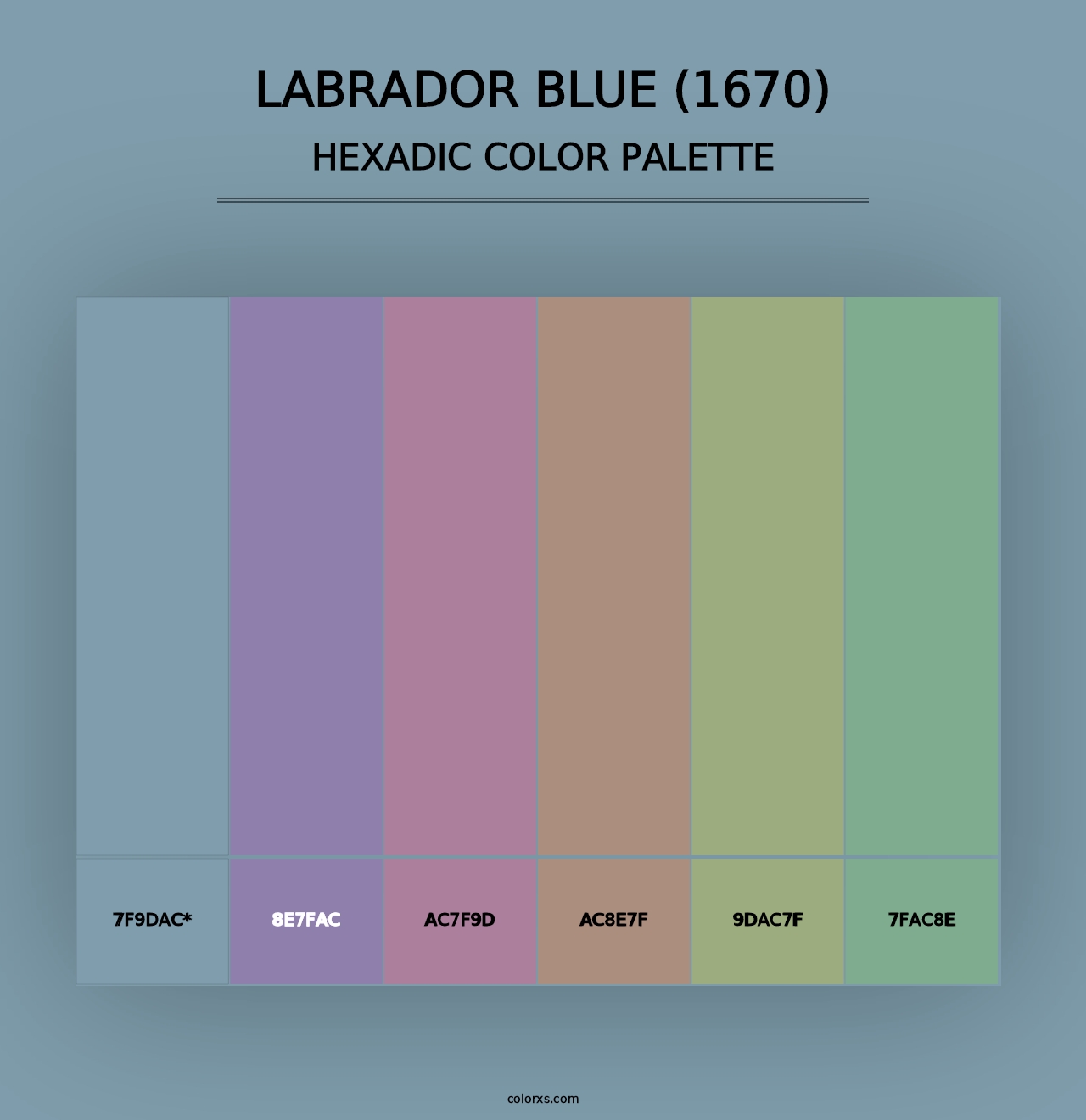 Labrador Blue (1670) - Hexadic Color Palette