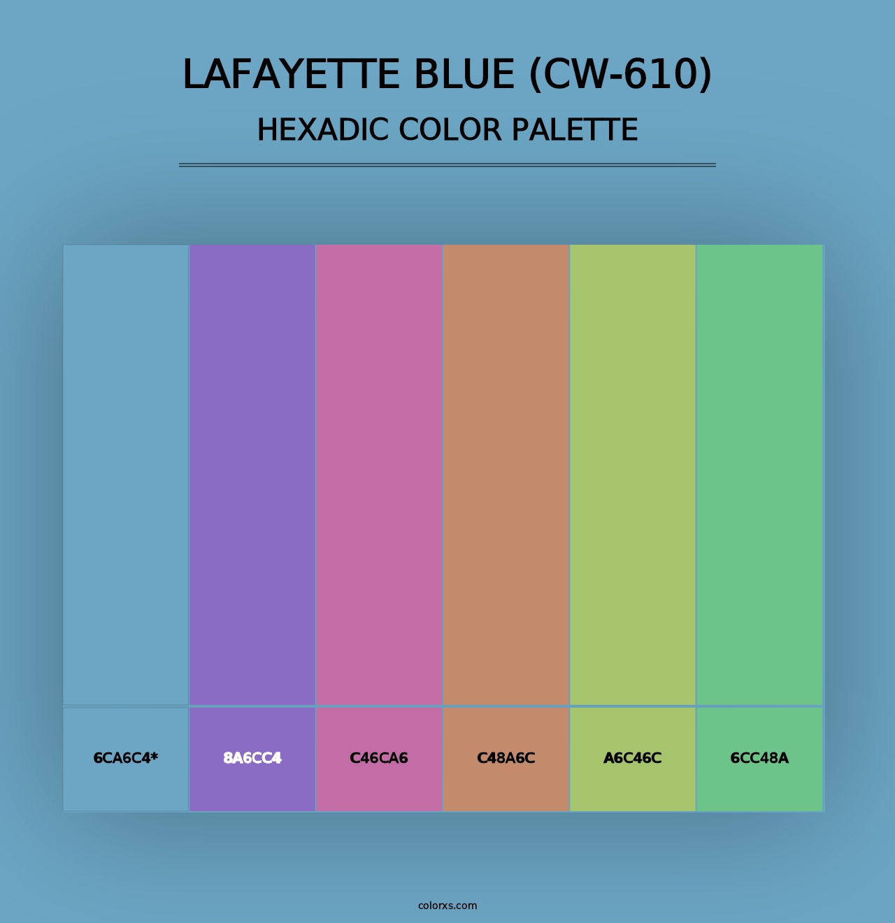 Lafayette Blue (CW-610) - Hexadic Color Palette