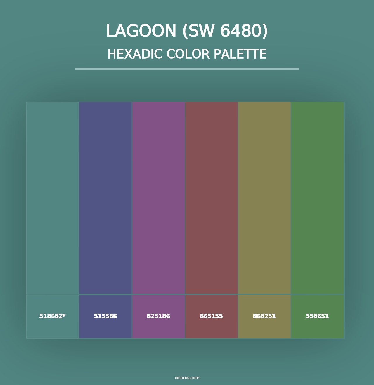 Lagoon (SW 6480) - Hexadic Color Palette