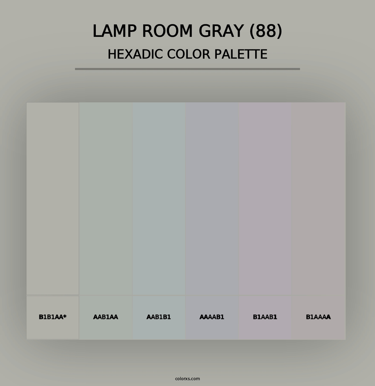 Lamp Room Gray (88) - Hexadic Color Palette