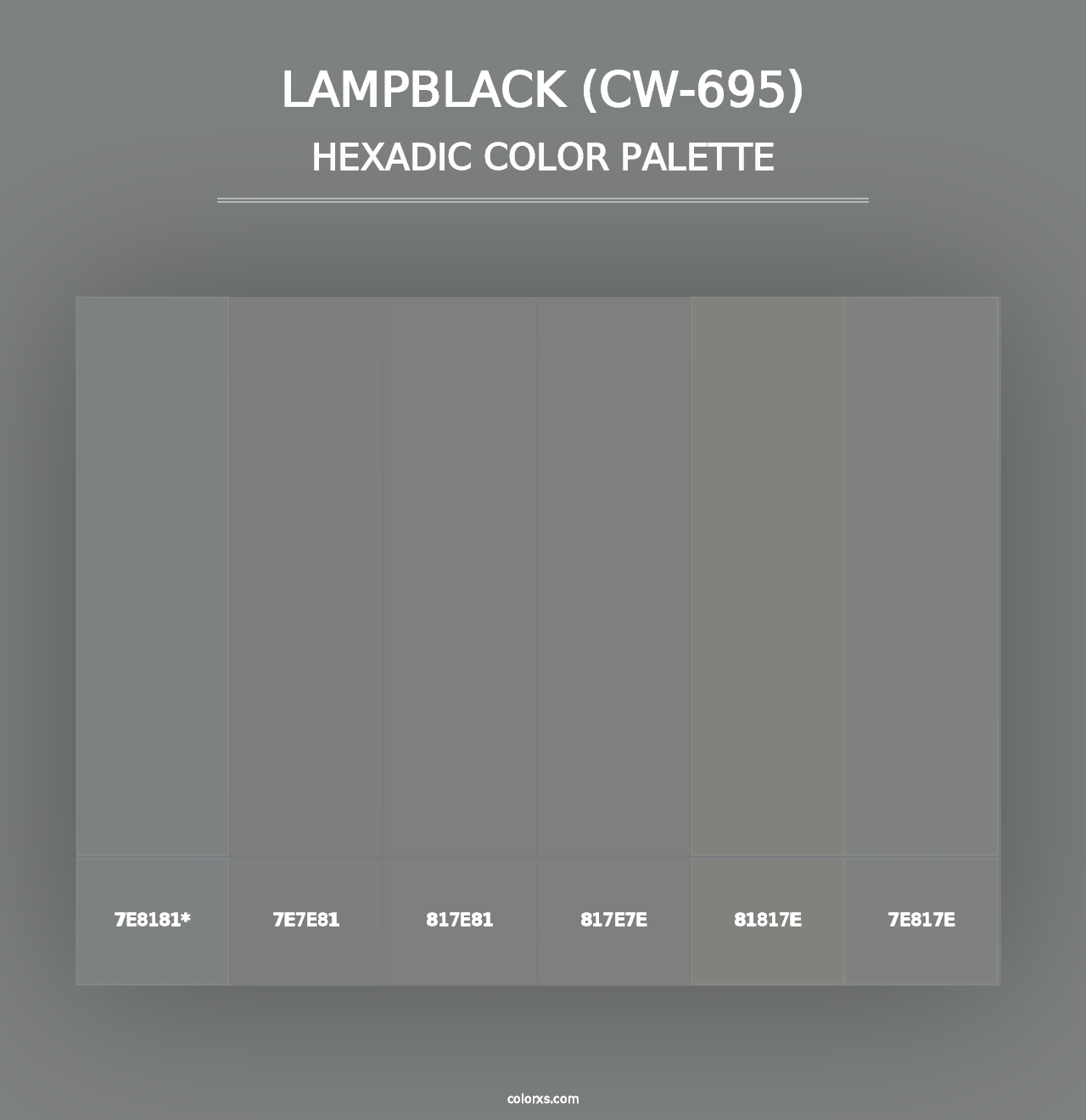 Lampblack (CW-695) - Hexadic Color Palette