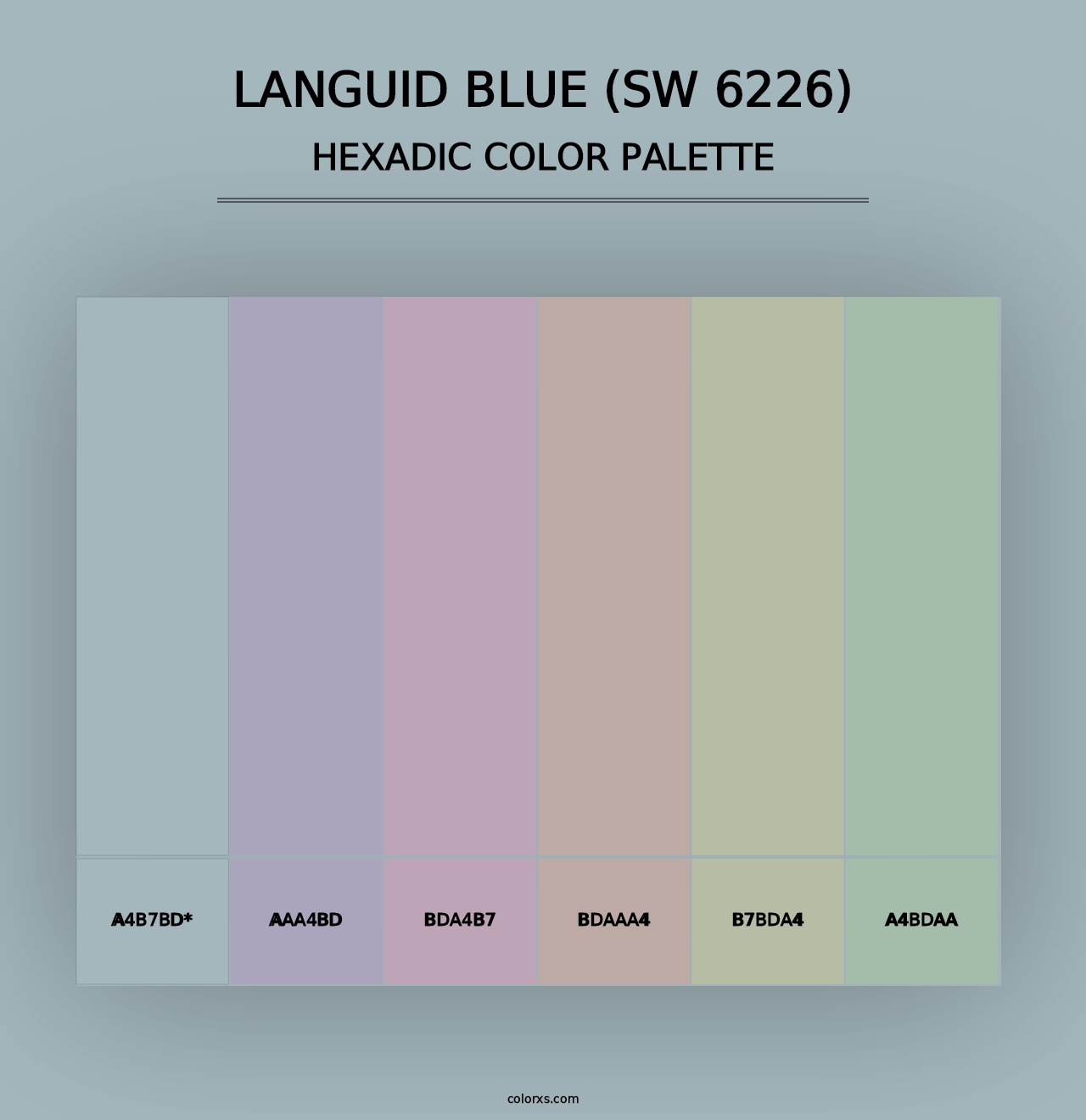 Languid Blue (SW 6226) - Hexadic Color Palette