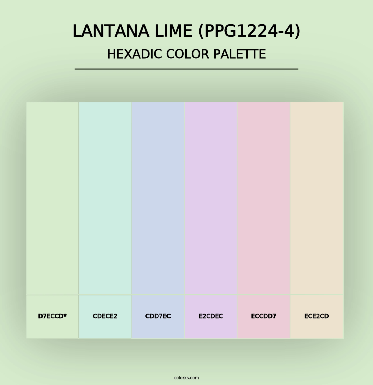 Lantana Lime (PPG1224-4) - Hexadic Color Palette