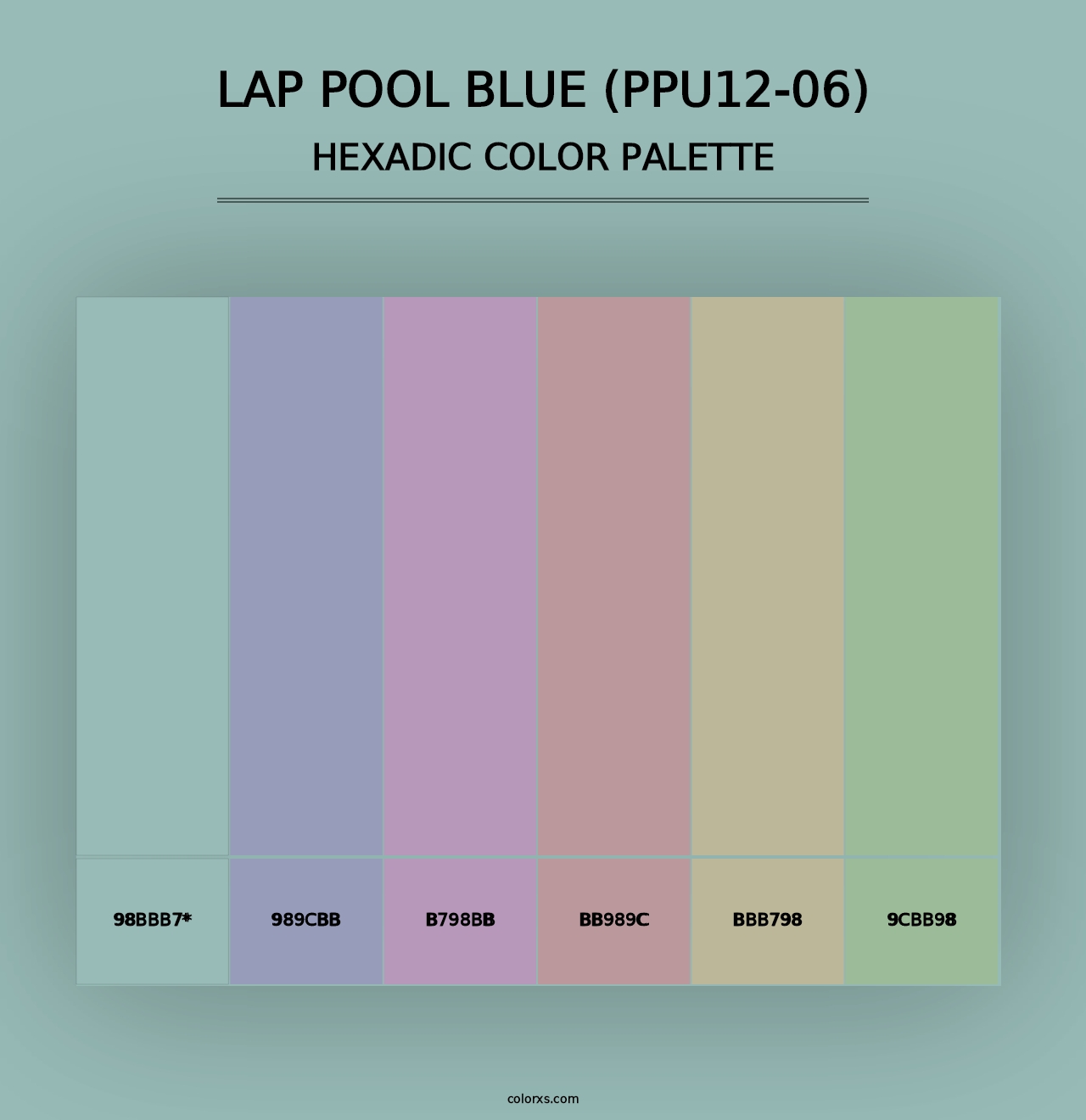 Lap Pool Blue (PPU12-06) - Hexadic Color Palette