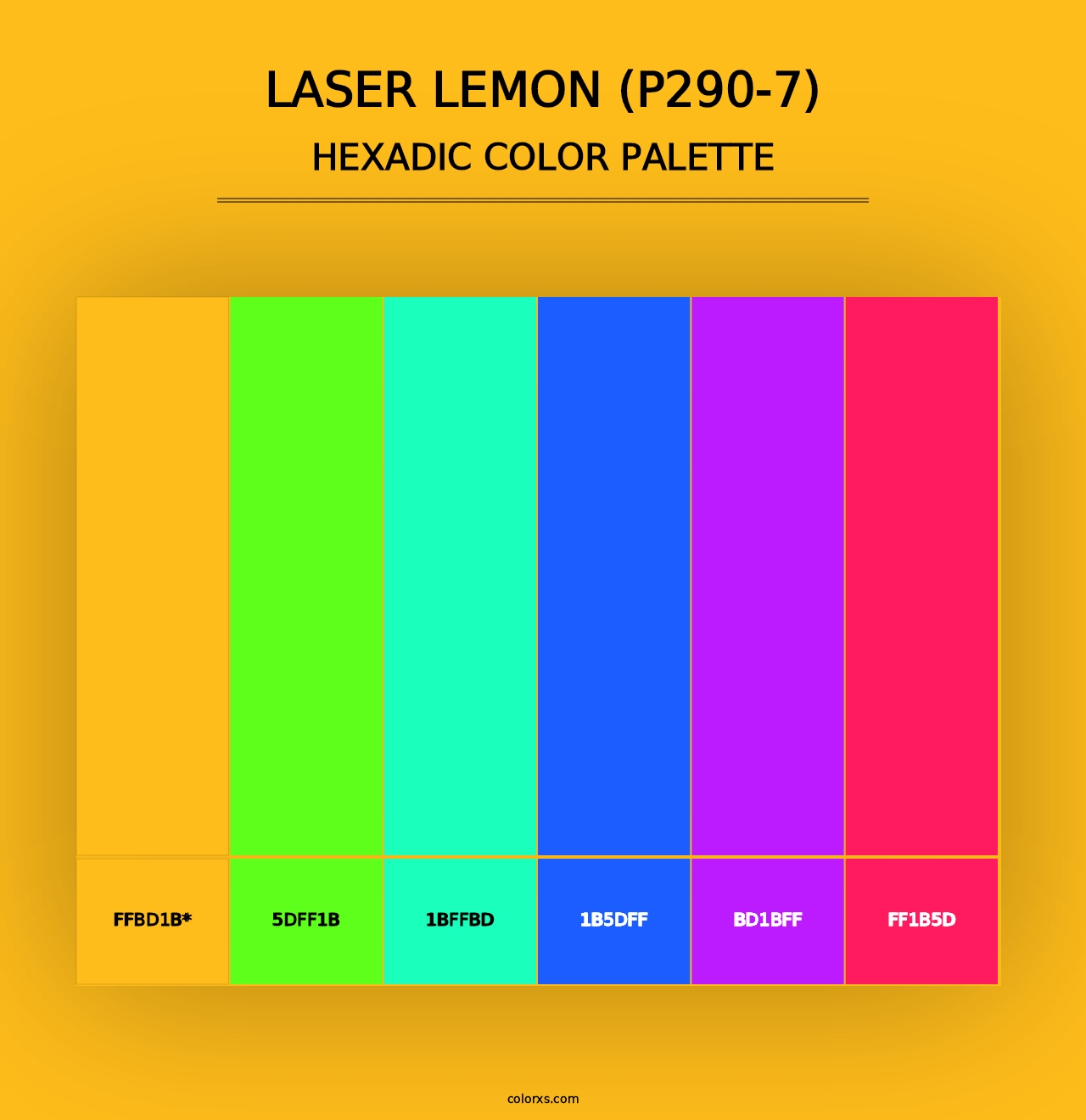 Laser Lemon (P290-7) - Hexadic Color Palette