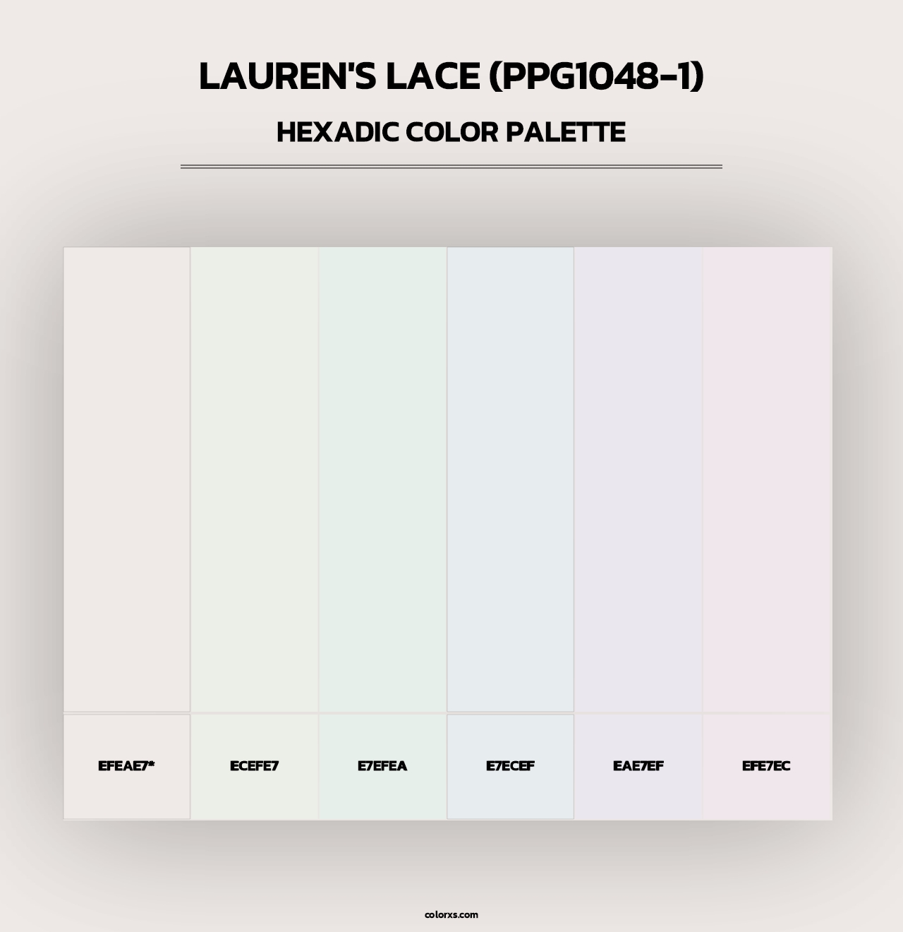 Lauren's Lace (PPG1048-1) - Hexadic Color Palette