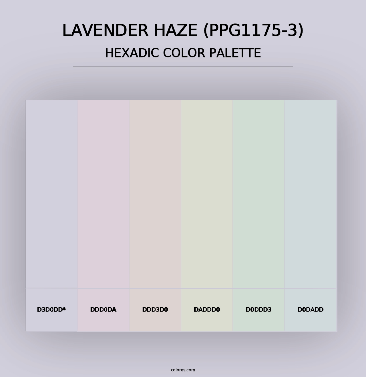 Lavender Haze (PPG1175-3) - Hexadic Color Palette