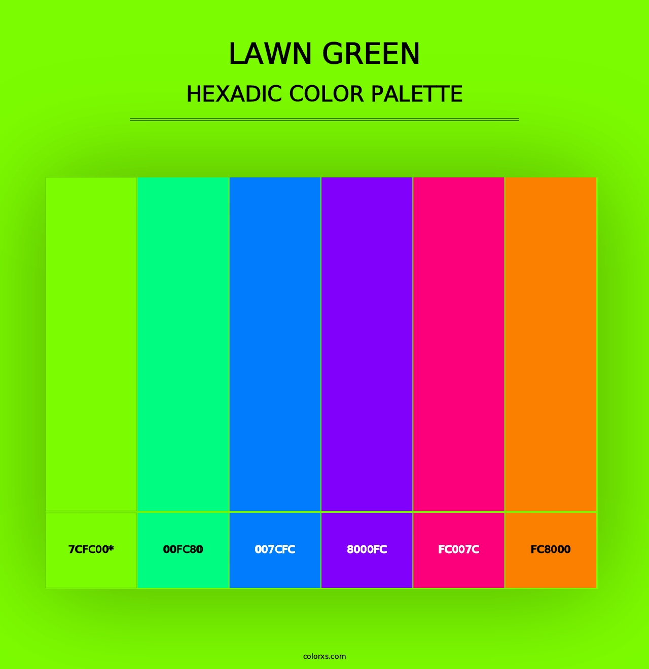 Lawn Green - Hexadic Color Palette