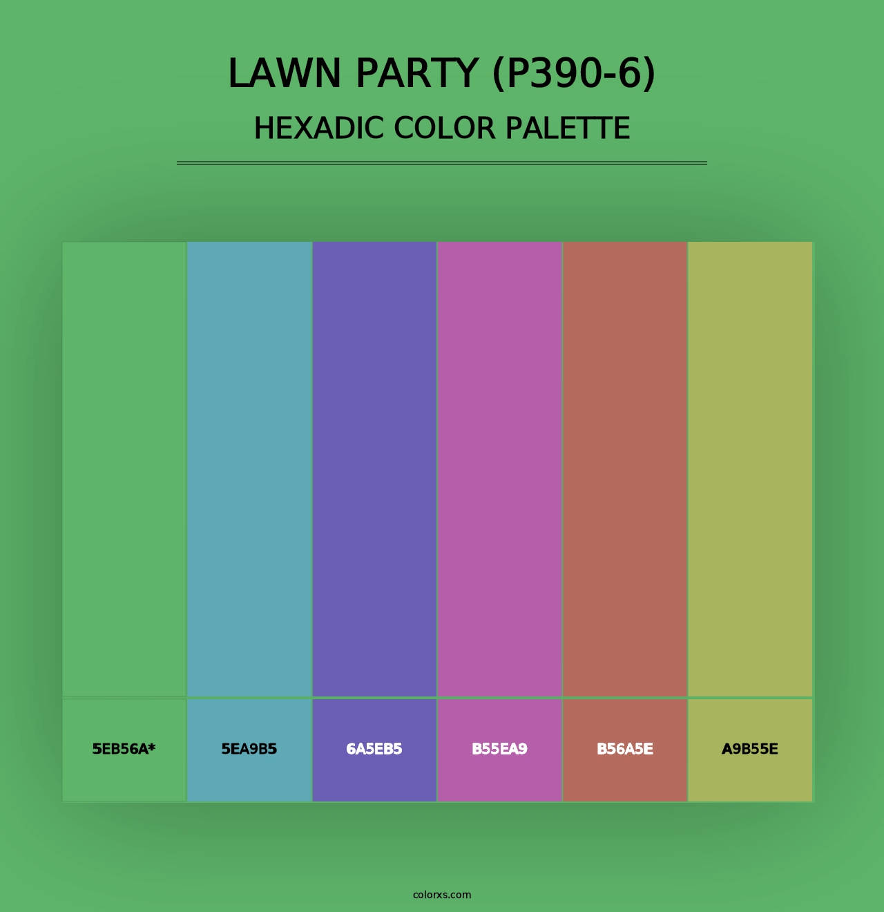 Lawn Party (P390-6) - Hexadic Color Palette