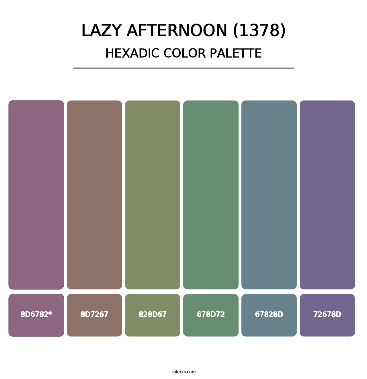 Lazy Afternoon (1378) - Hexadic Color Palette