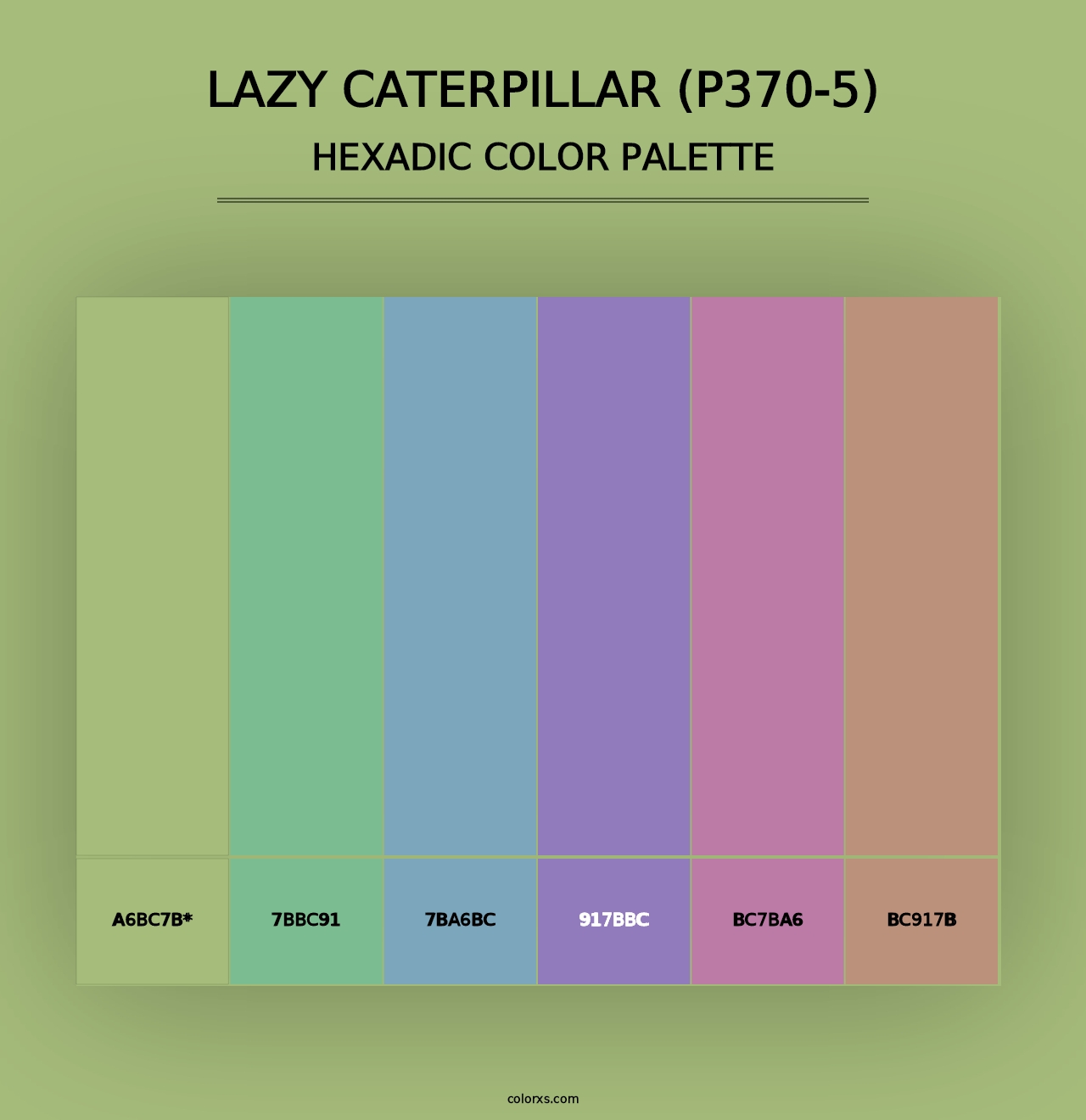 Lazy Caterpillar (P370-5) - Hexadic Color Palette