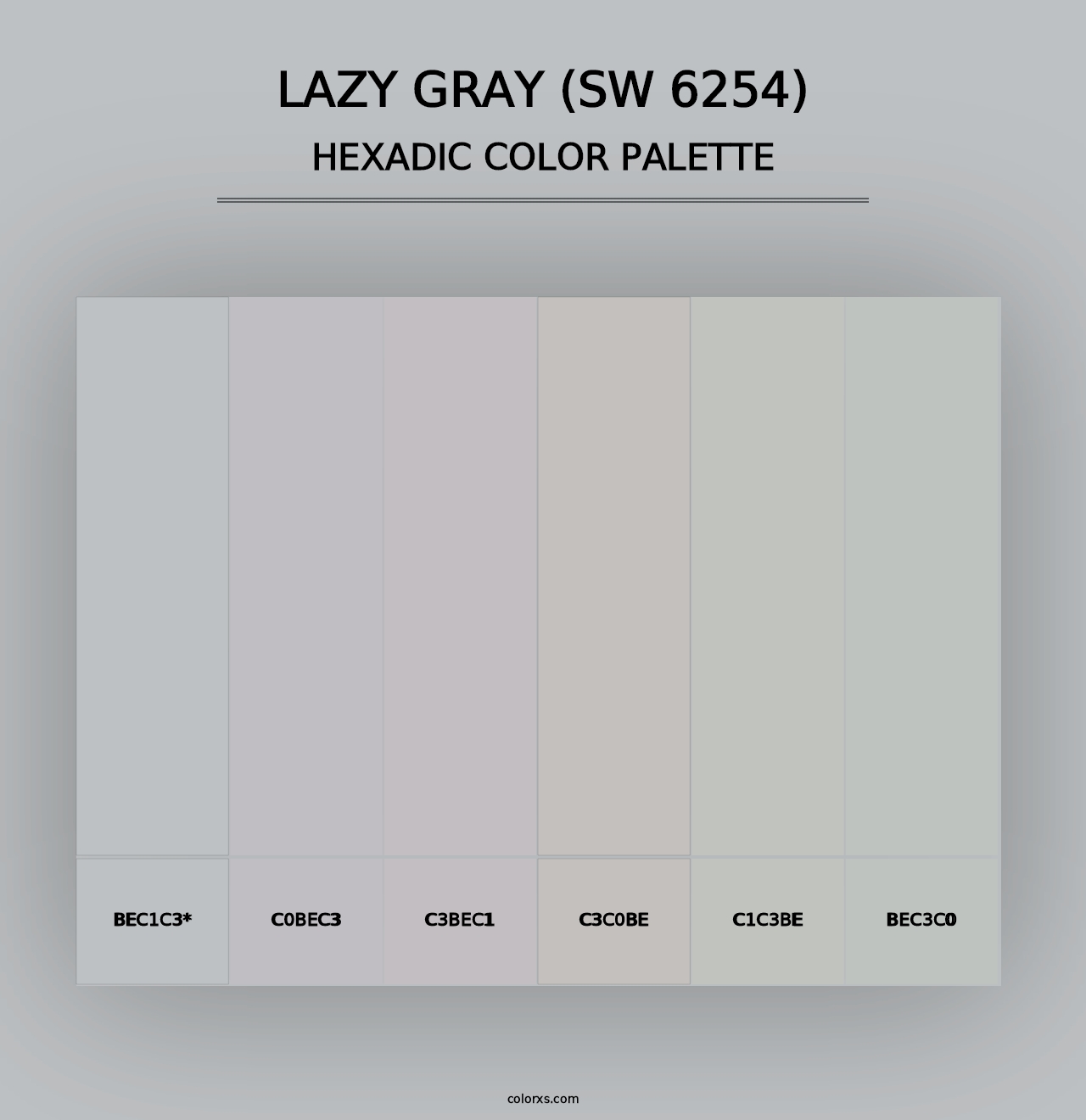 Lazy Gray (SW 6254) - Hexadic Color Palette