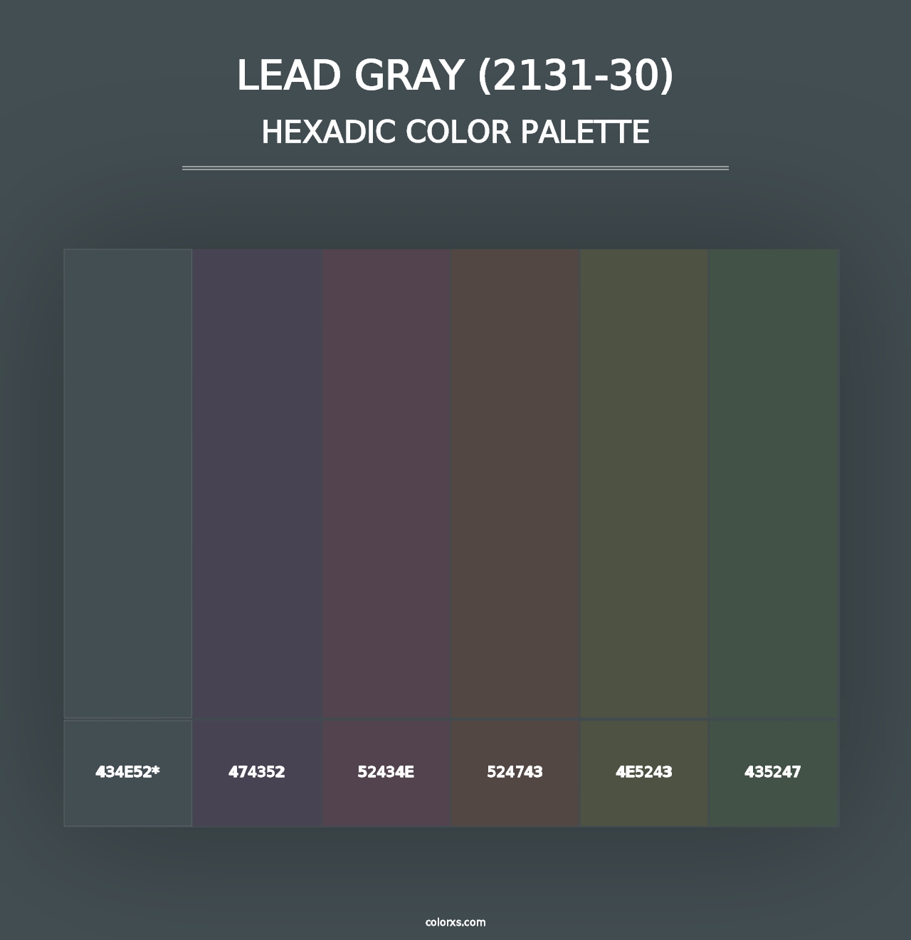 Lead Gray (2131-30) - Hexadic Color Palette