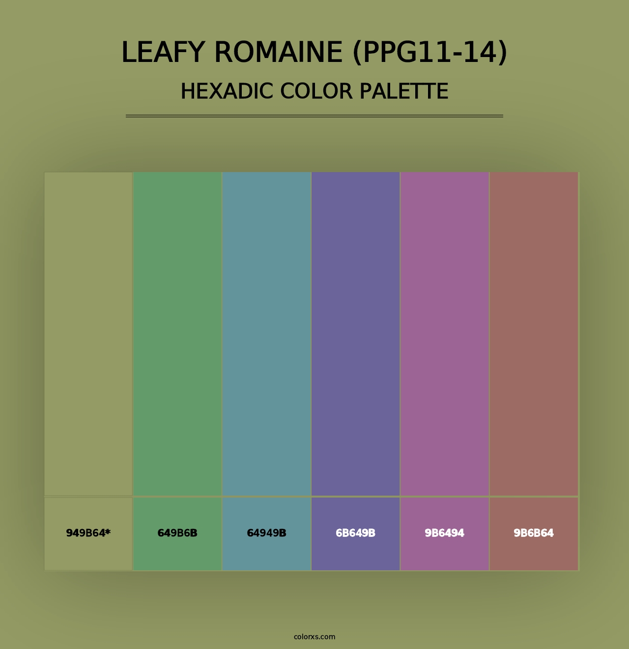 Leafy Romaine (PPG11-14) - Hexadic Color Palette