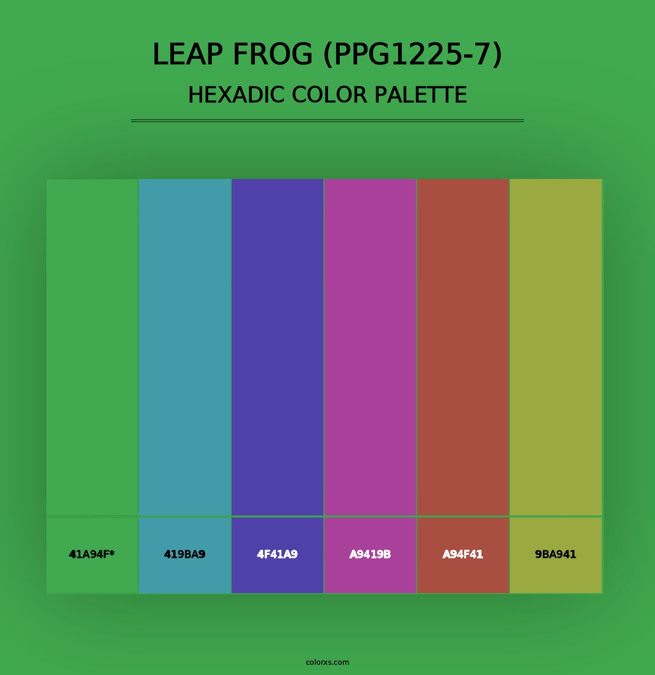 Leap Frog (PPG1225-7) - Hexadic Color Palette