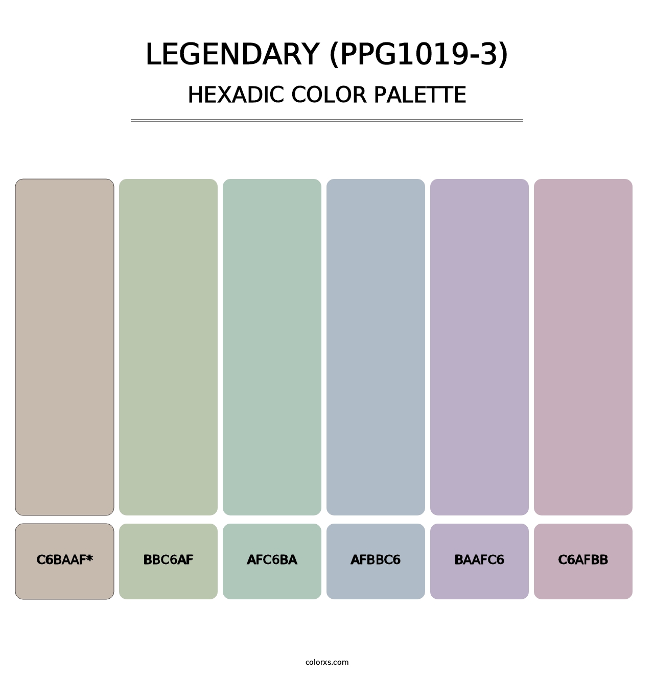 Legendary (PPG1019-3) - Hexadic Color Palette