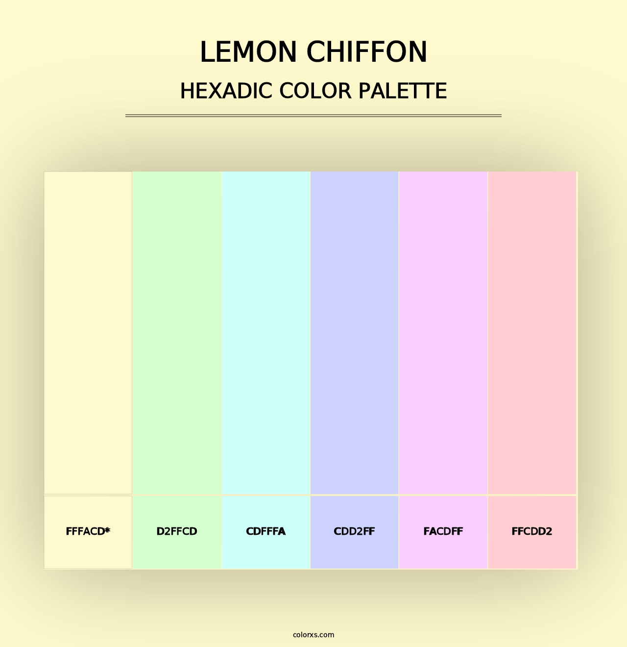 Lemon Chiffon - Hexadic Color Palette