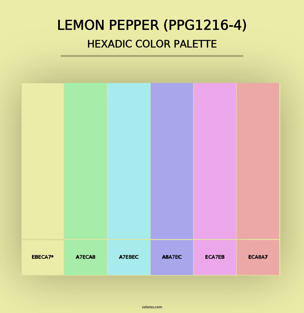 Lemon Pepper (PPG1216-4) - Hexadic Color Palette