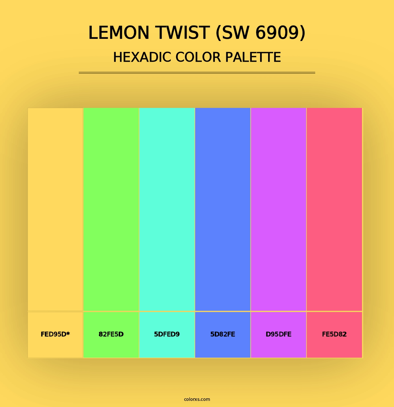 Lemon Twist (SW 6909) - Hexadic Color Palette