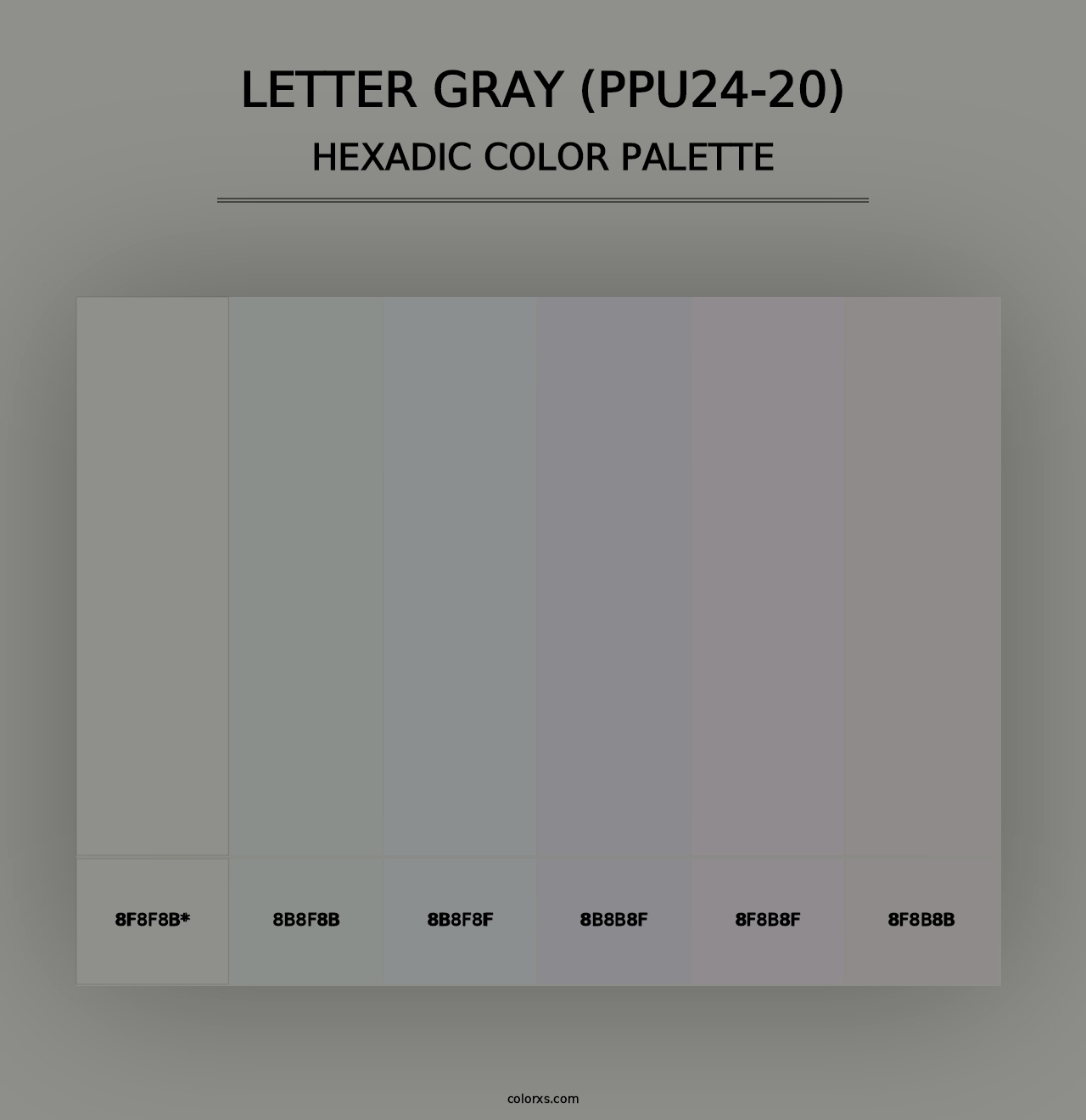 Letter Gray (PPU24-20) - Hexadic Color Palette