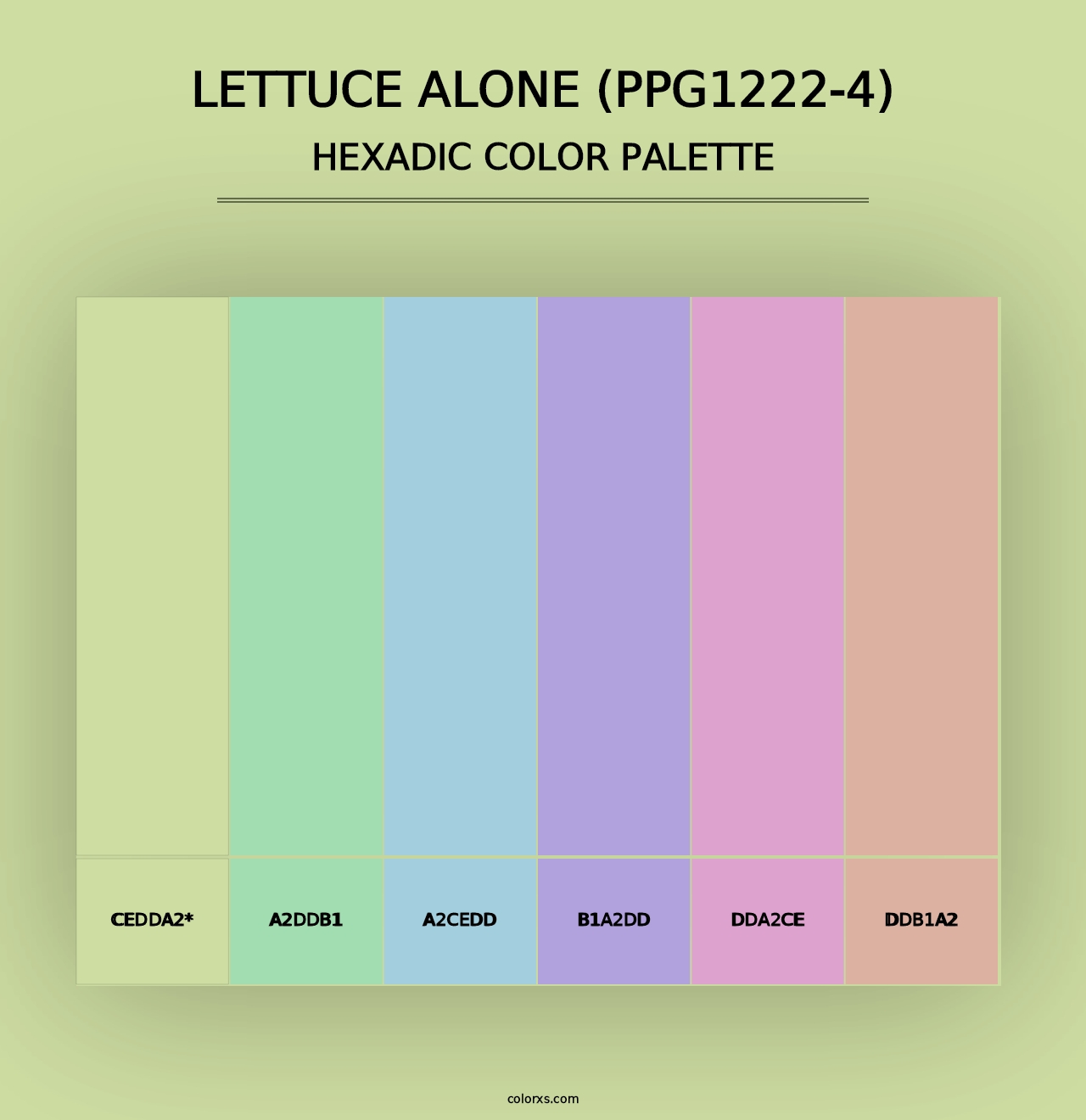 Lettuce Alone (PPG1222-4) - Hexadic Color Palette