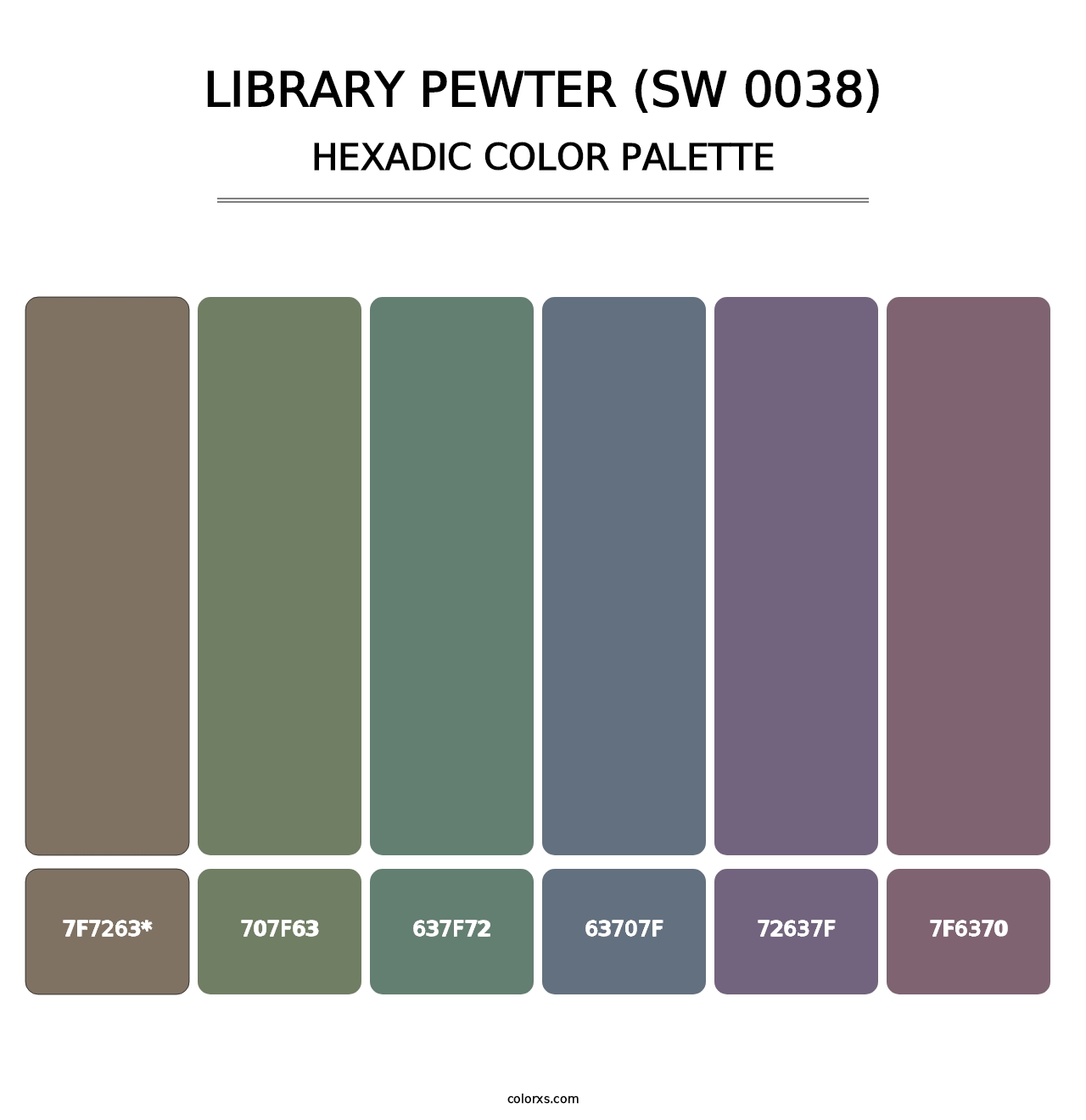 Library Pewter (SW 0038) - Hexadic Color Palette