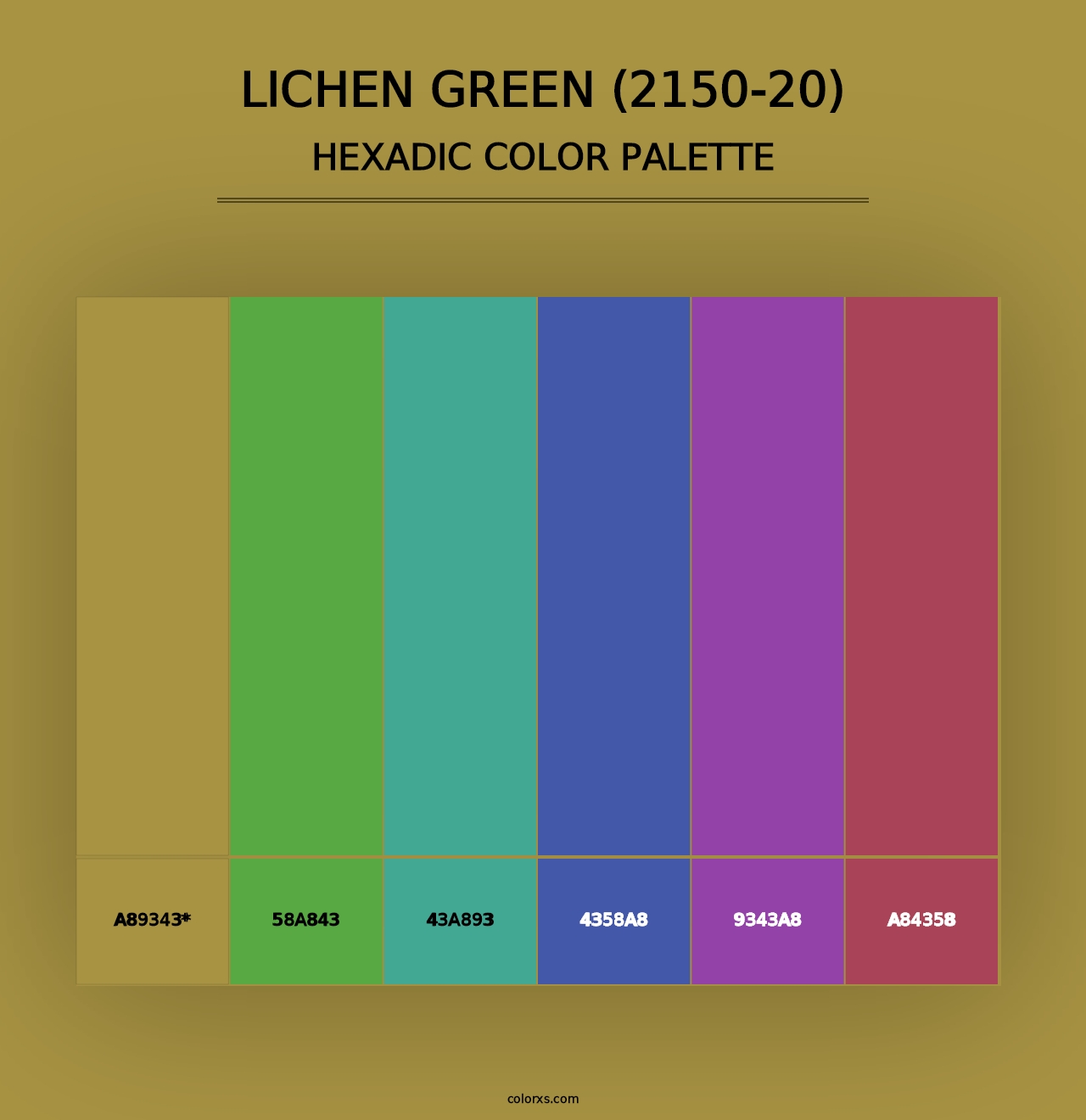 Lichen Green (2150-20) - Hexadic Color Palette