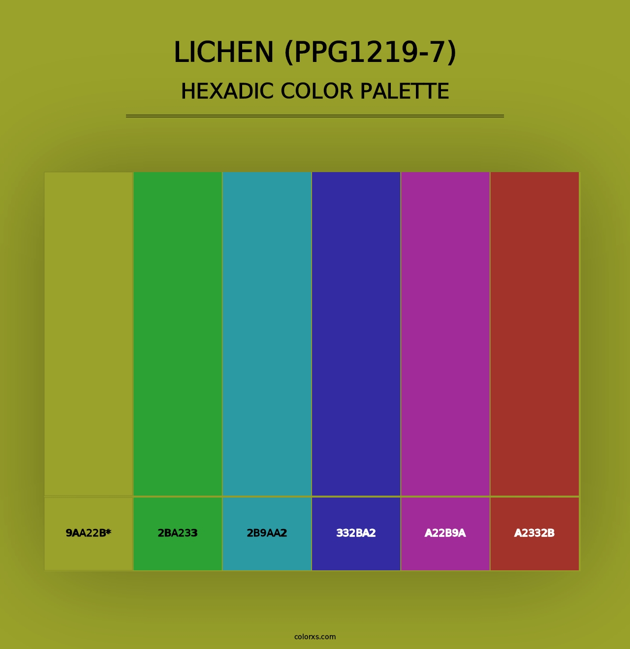 Lichen (PPG1219-7) - Hexadic Color Palette