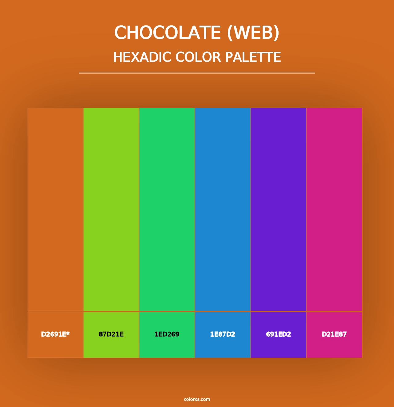 Chocolate (Web) - Hexadic Color Palette