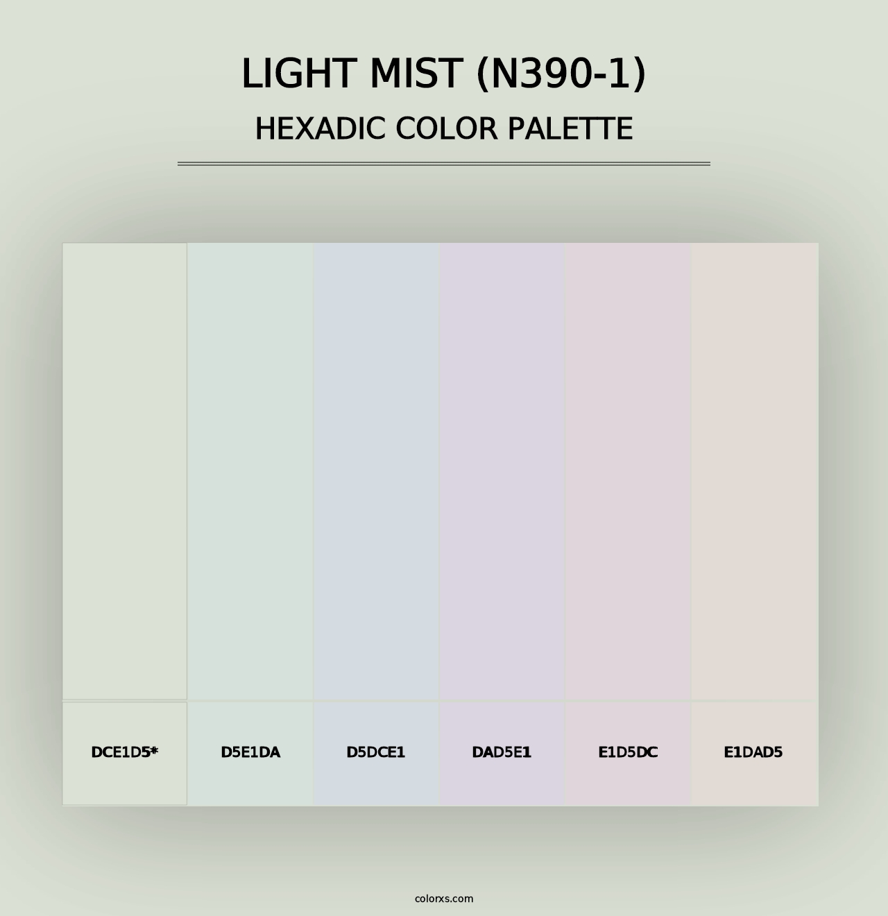 Light Mist (N390-1) - Hexadic Color Palette