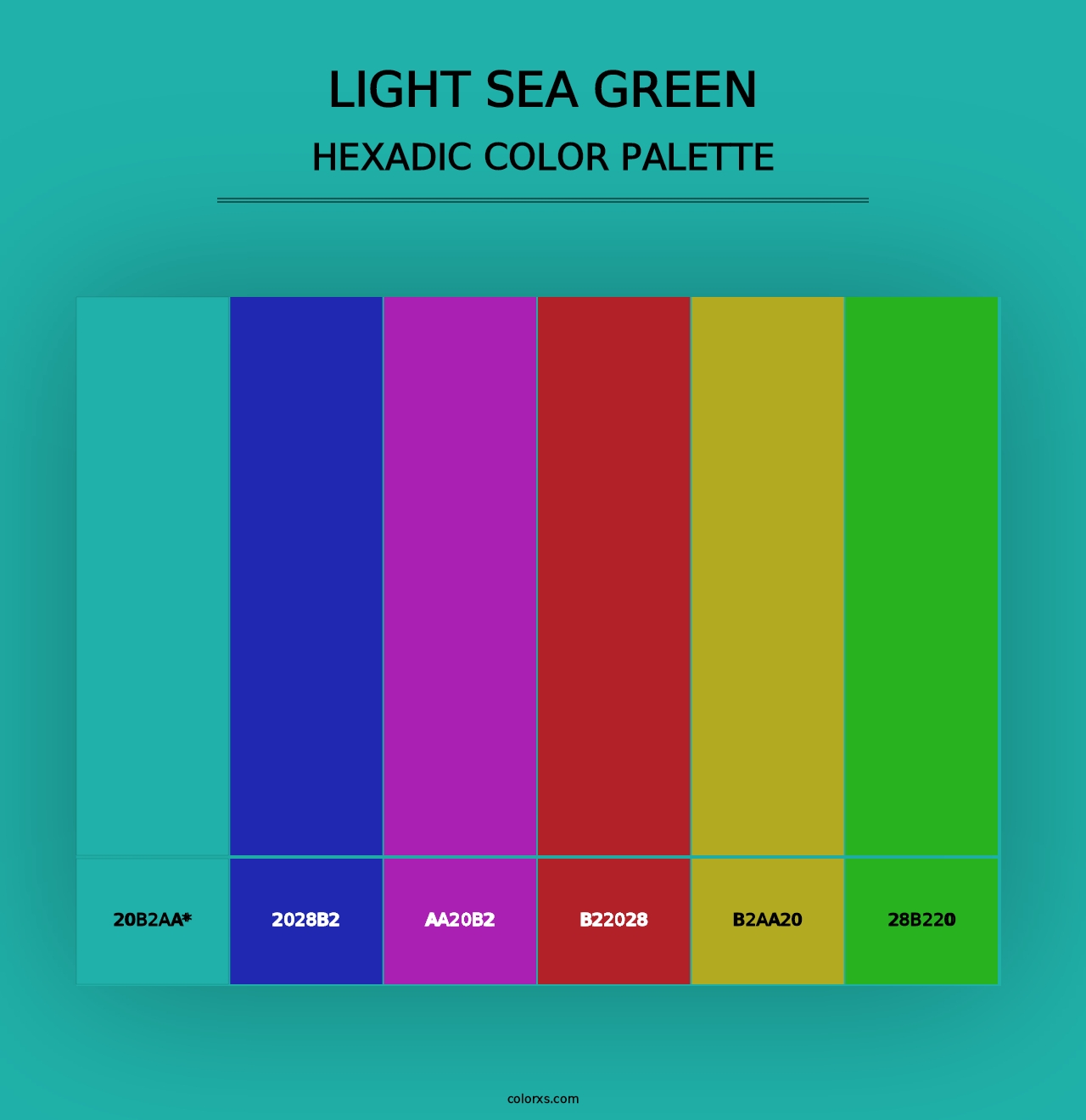 Light Sea Green - Hexadic Color Palette