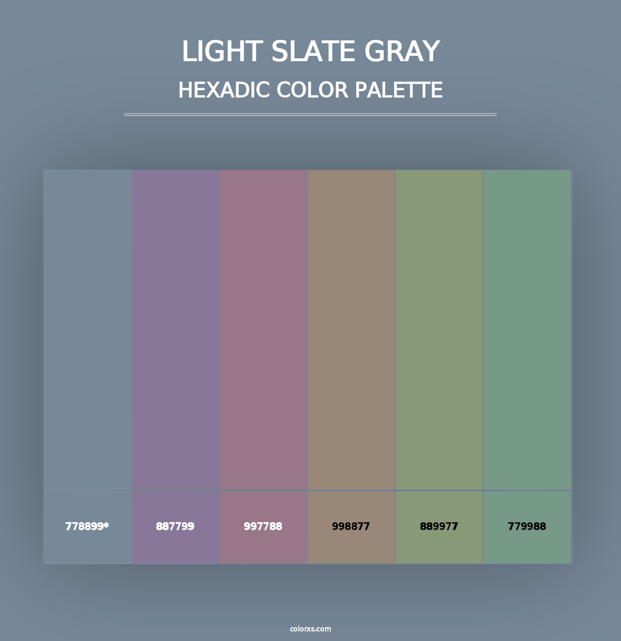 Light Slate Gray - Hexadic Color Palette