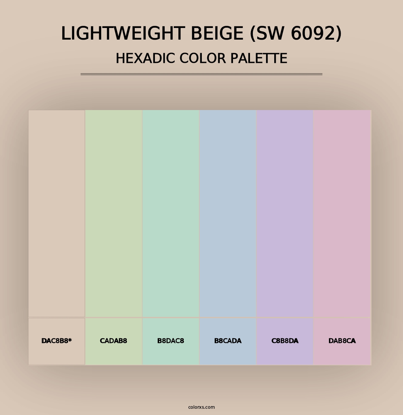 Lightweight Beige (SW 6092) - Hexadic Color Palette