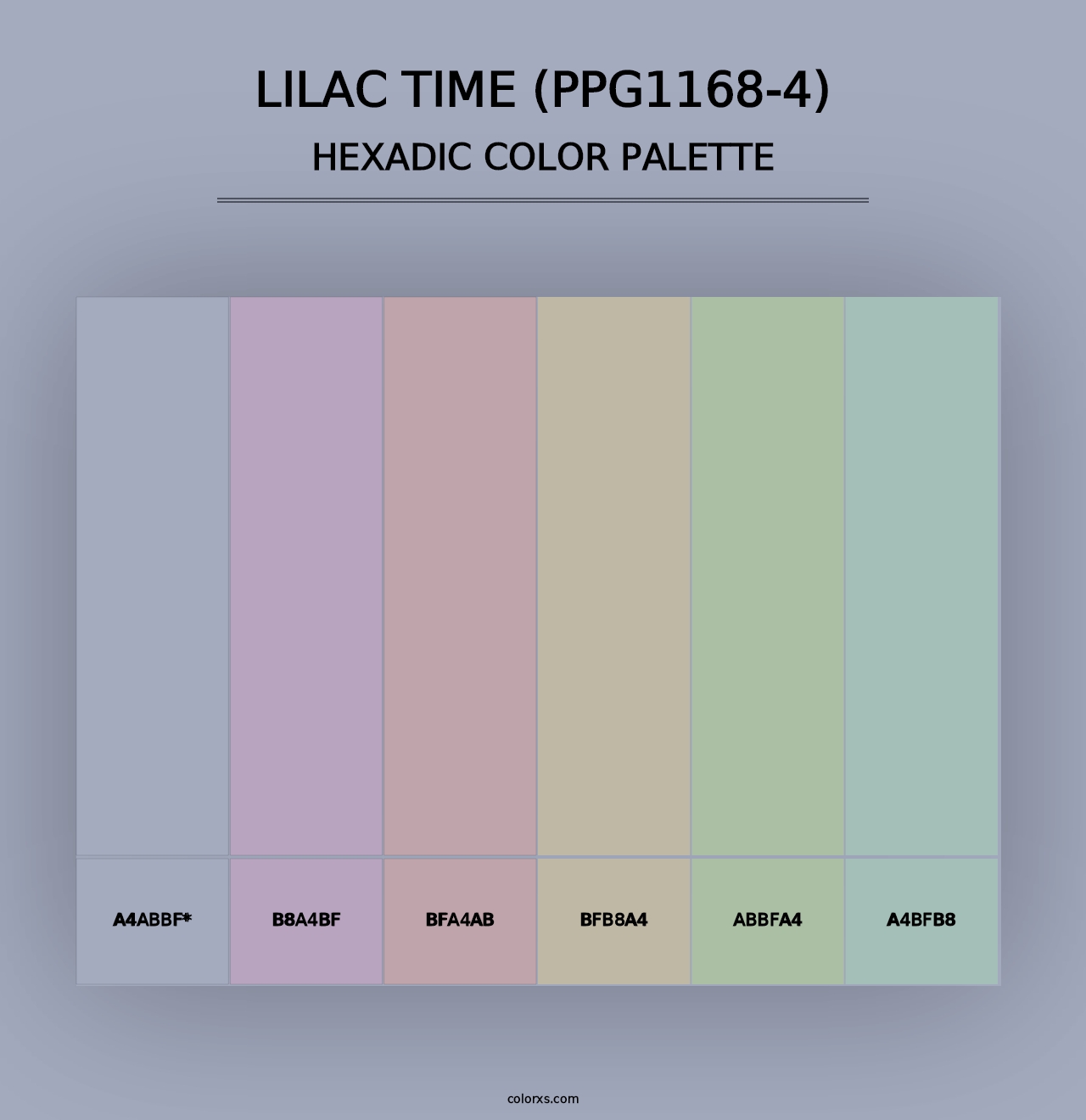 Lilac Time (PPG1168-4) - Hexadic Color Palette