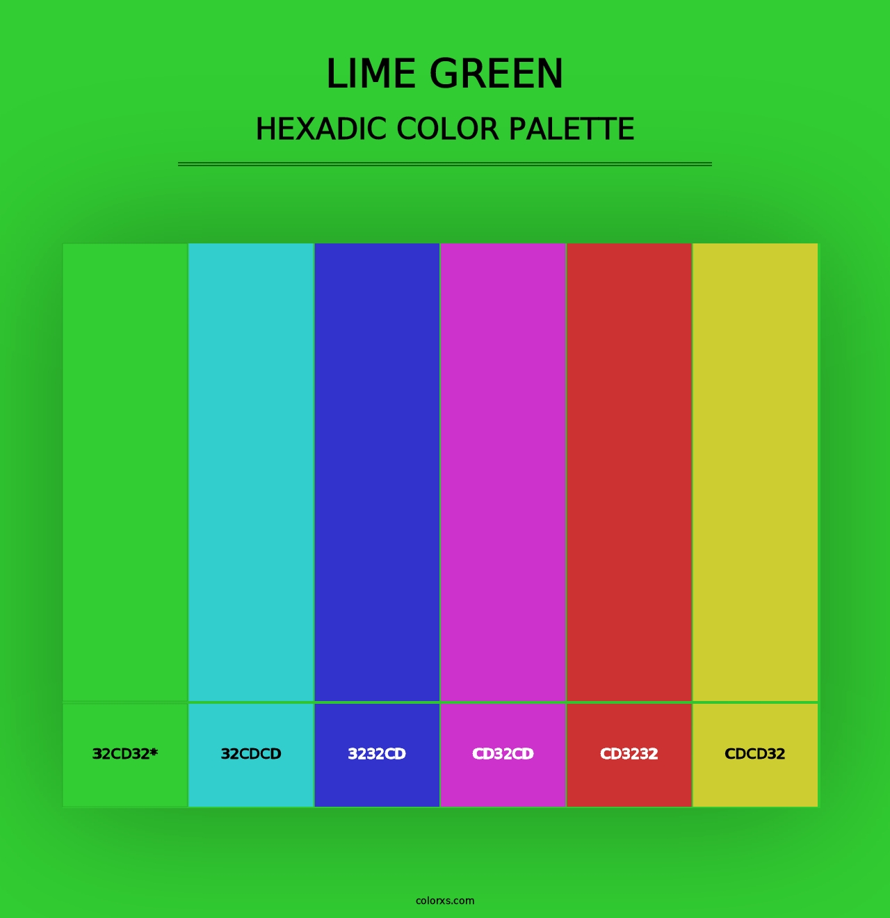 Lime Green - Hexadic Color Palette