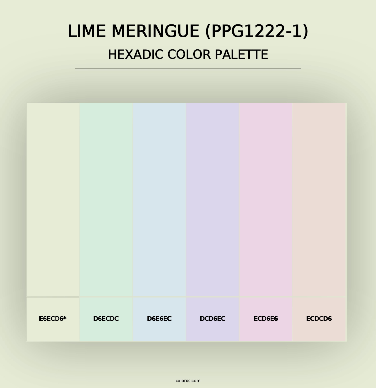 Lime Meringue (PPG1222-1) - Hexadic Color Palette