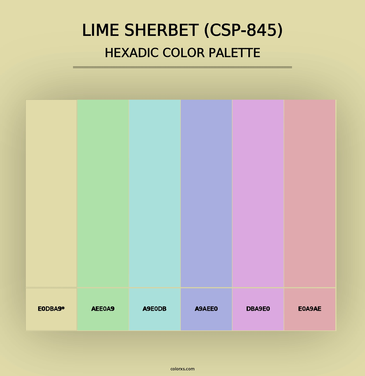 Lime Sherbet (CSP-845) - Hexadic Color Palette