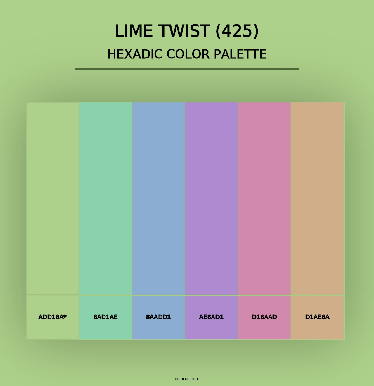 Lime Twist (425) - Hexadic Color Palette