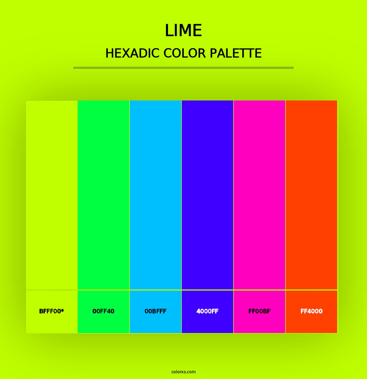 Lime - Hexadic Color Palette