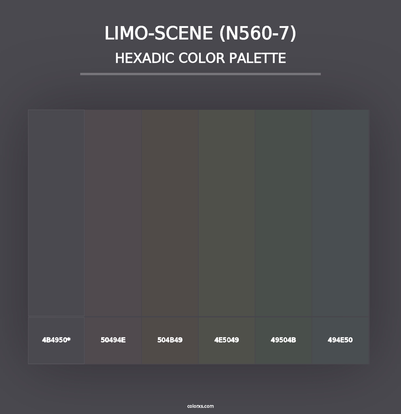 Limo-Scene (N560-7) - Hexadic Color Palette