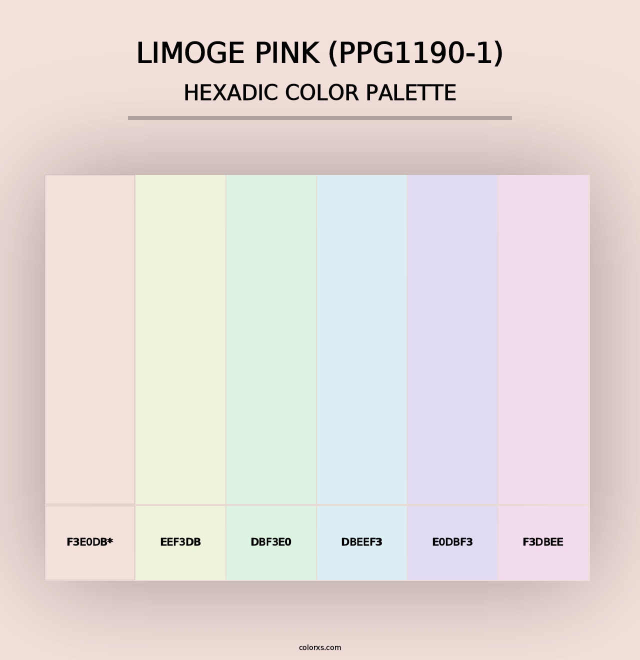 Limoge Pink (PPG1190-1) - Hexadic Color Palette