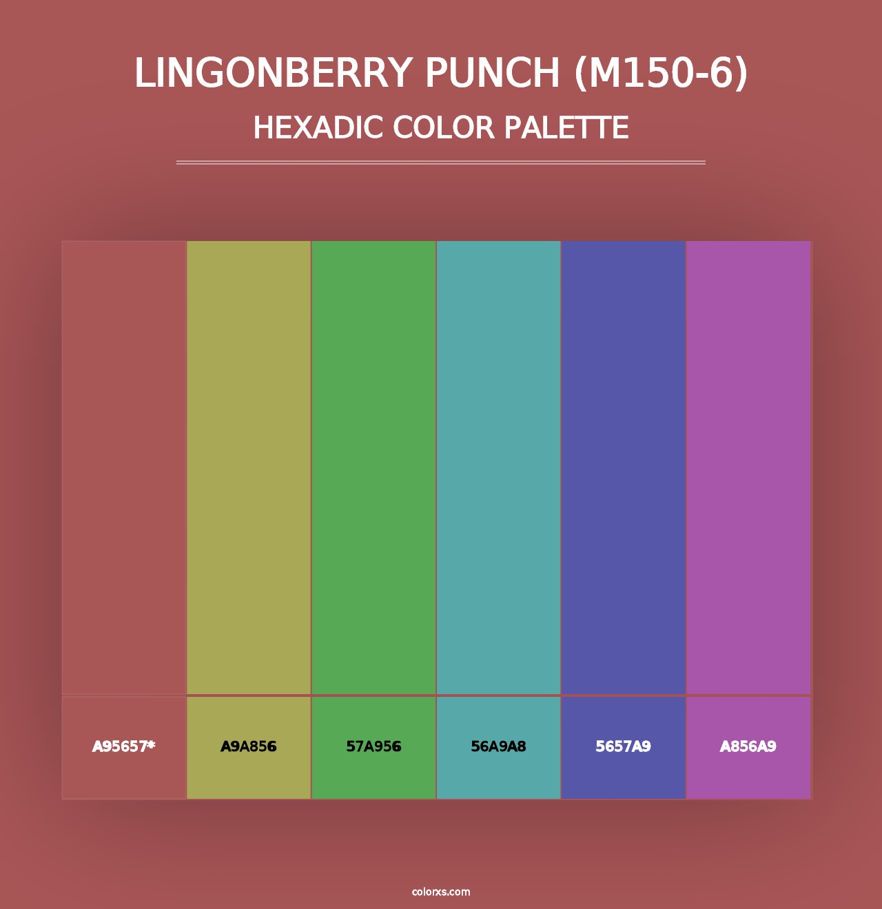 Lingonberry Punch (M150-6) - Hexadic Color Palette