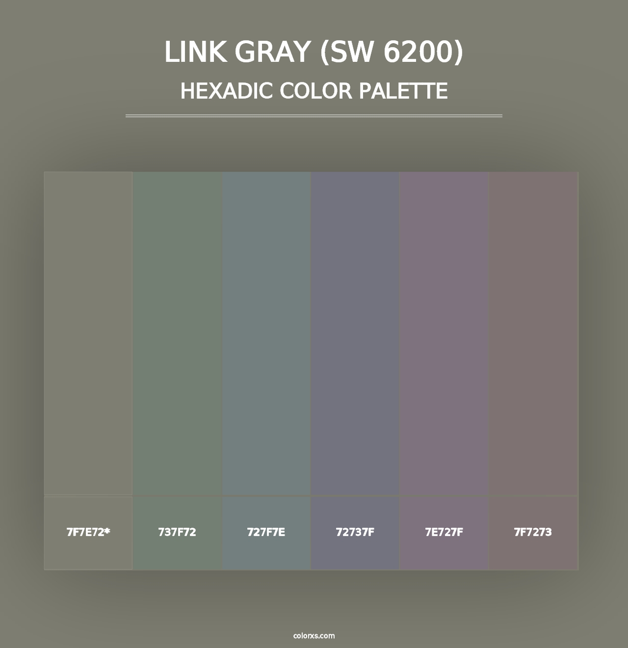 Link Gray (SW 6200) - Hexadic Color Palette