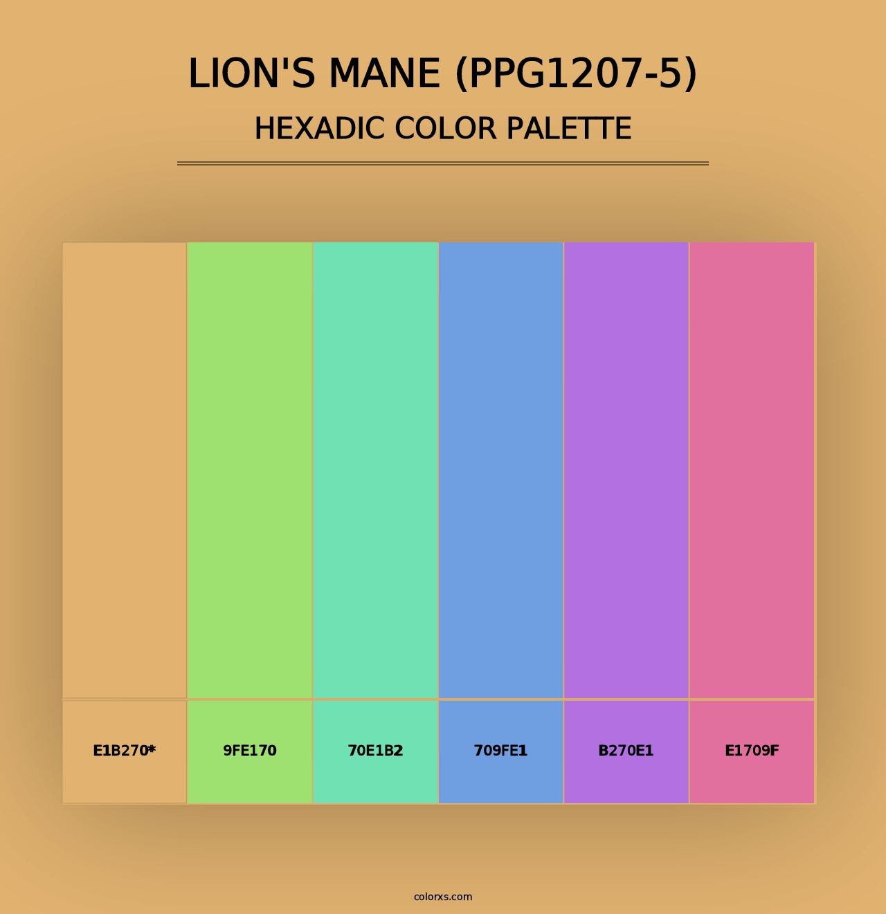 Lion's Mane (PPG1207-5) - Hexadic Color Palette