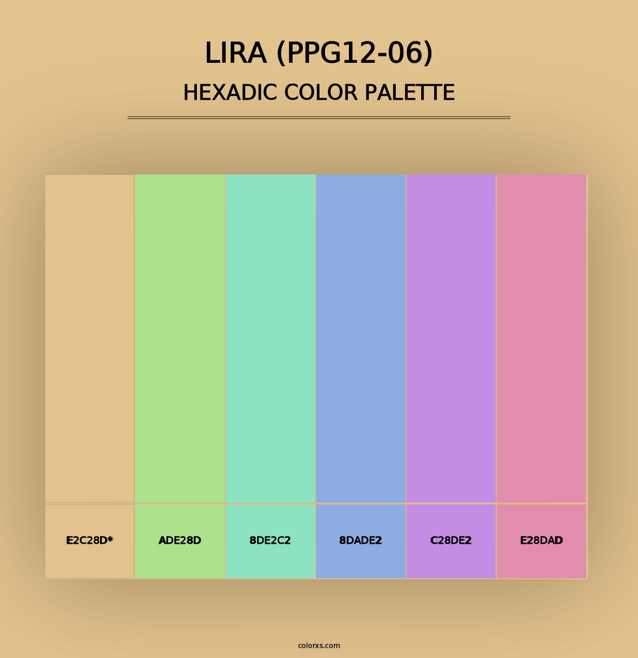 Lira (PPG12-06) - Hexadic Color Palette