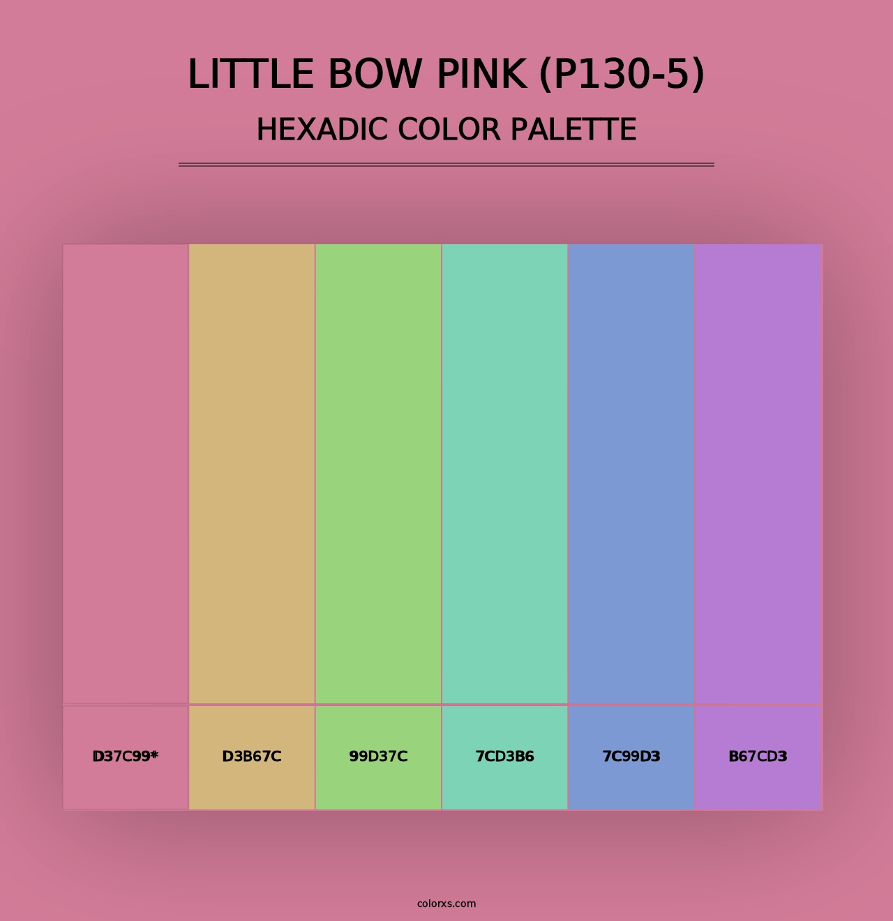 Little Bow Pink (P130-5) - Hexadic Color Palette